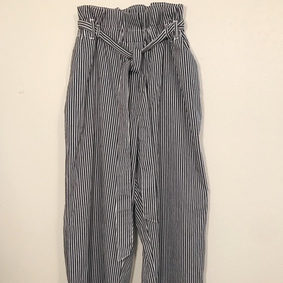 paper bag pants striped